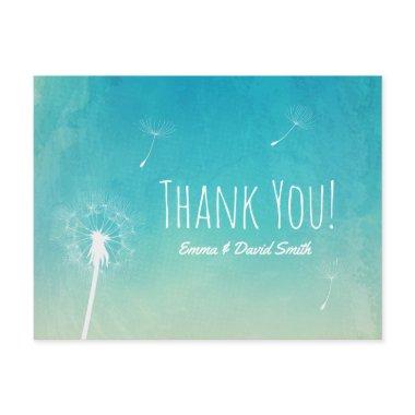 Thank You | Dandelion Blowing Elegant Watercolor PostInvitations