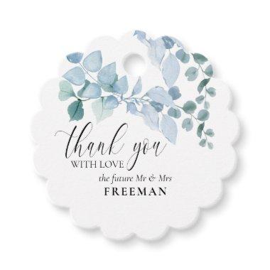 Thank You Dusty Eucalyptus Elegant Favor Tags