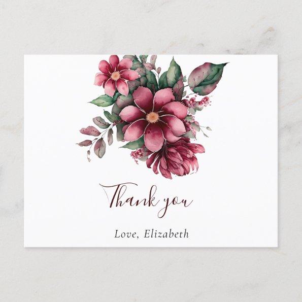 Thank you Fall Bridal Shower Wedding Floral PostInvitations