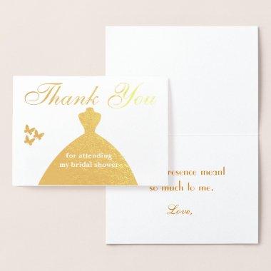 Thank You for attending my bridal shower Foil Invitations