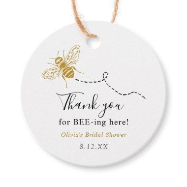 Thank you for Bee-ing here Gold Bee Favor Tag