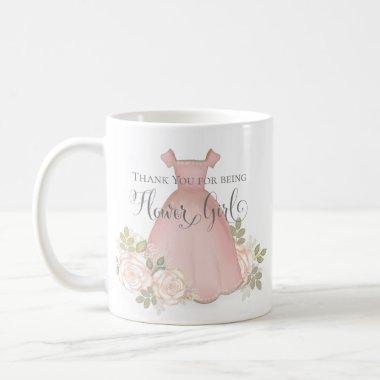 Thank You for being my Flowergirl Blush Watercolor Coffee Mug