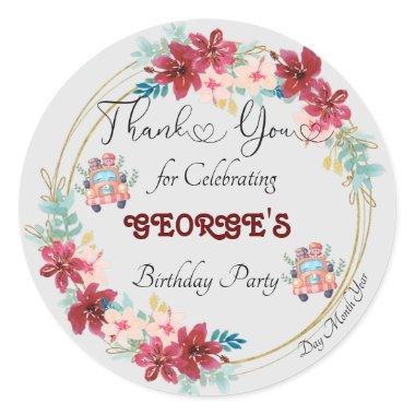 Thank You For Celebrating Birthday Party Classic Round Sticker