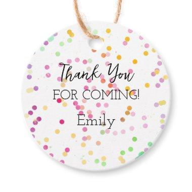 Thank You For Coming Wedding Bridal Shower Party Favor Tags