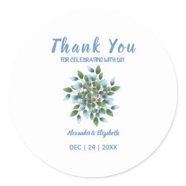 Thank You for Coming Wedding Eucalyptus Greenery Classic Round Sticker