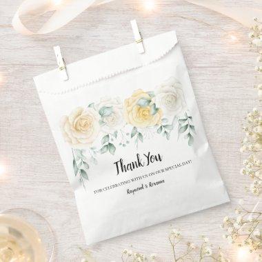 Thank You for Coming White Roses Wedding Favor Bag