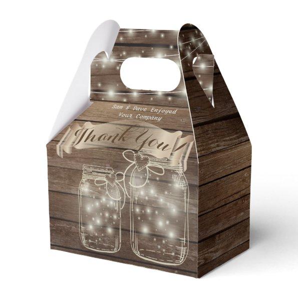 THANK YOU Gable Box Personalized Rustic Mason Jars
