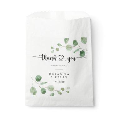 Thank You Green Delight Eucalyptus Wedding Favor Bag