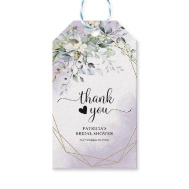 Thank You - Greenery Geometric Purple Lavender Gift Tags