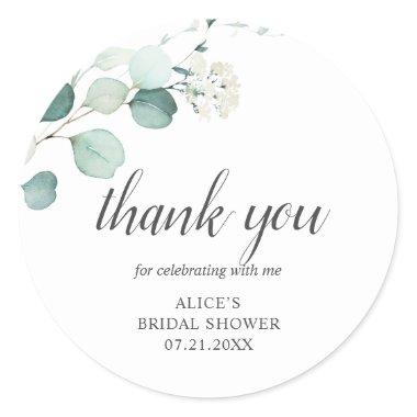 Thank You Greenery Leaves  Classic Round Sticker