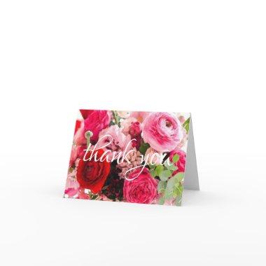 Thank You Hand Script Watercolor Roses Flowers