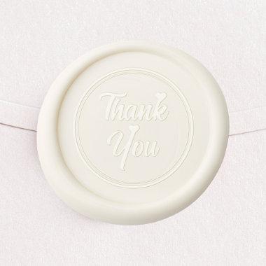 Thank You Heart Double Circle Wax Seal Sticker