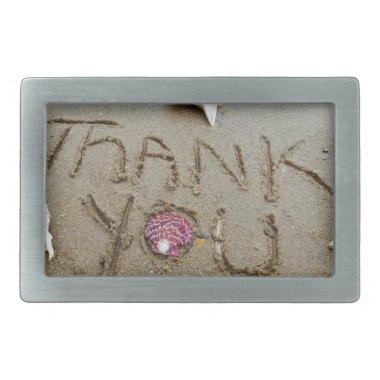 Thank you in the sand shells & beach belt buckle