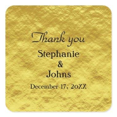 Thank You Label Gold Foil Shiny Wedding Favor