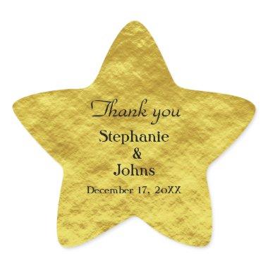 Thank You Label Gold Foil Shiny Wedding Favor