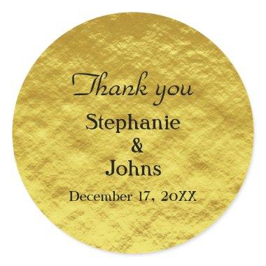 Thank You Label Gold Foil Shiny Wedding Favor