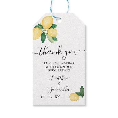 Thank you Lemons Bridal Wedding Shower favor tag