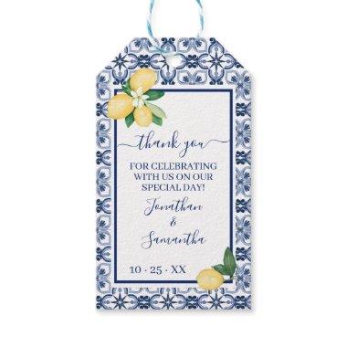 Thank you Mediterranean Lemon Wedding Shower Favor Gift Tags