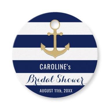 THANK YOU Nautical Navy Blue Anchor BRIDAL SHOWER Favor Tags