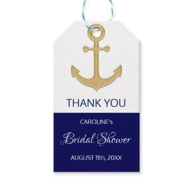 THANK YOU Nautical Navy Blue Anchor  Gift Tags
