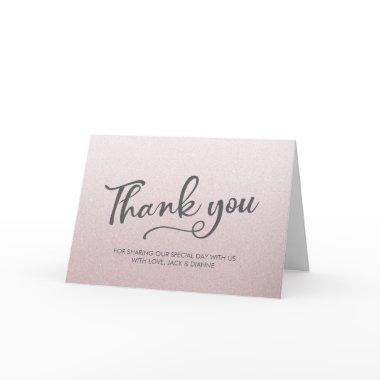 Thank you personalized greeting  pink glitter