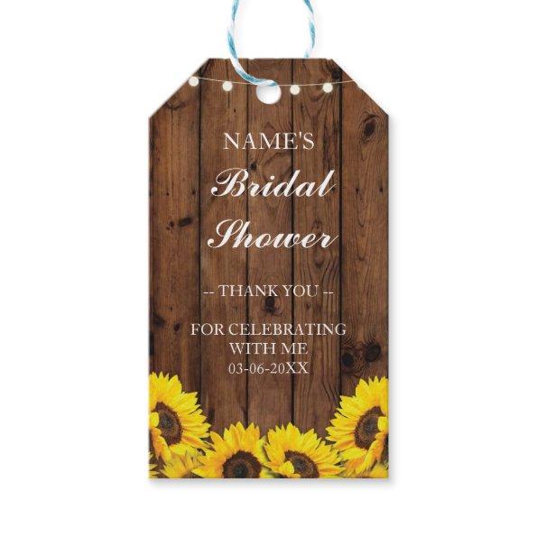 Thank you Tag Favour Sunflower Wood Bridal Shower