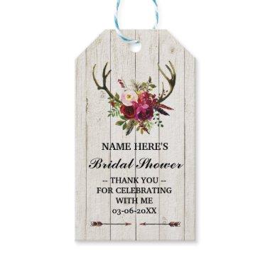 Thank you Tag Floral Favour Antlers Bridal Shower