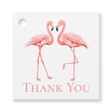 Thank You Tropical Wedding Pink Flamingos Beach Favor Tags