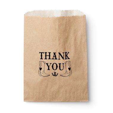 Thank You Wedding Cowboy Boots Country Western Favor Bag
