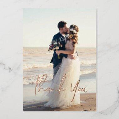 Thank You Wedding Real Foil Invitations with Envelope