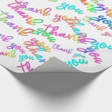 Thank You White Pink Script Shop Boutique Favor Wrapping Paper