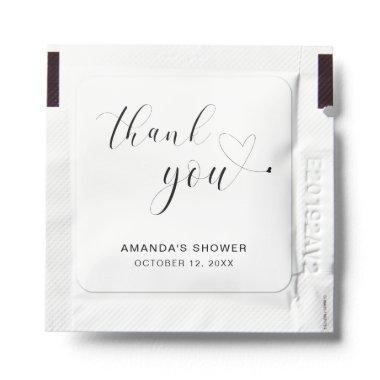 Thank You White Typography Bridal Shower Favor Hand Sanitizer Packet