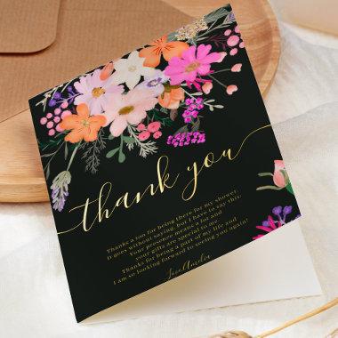 Thank you wild flowers pastel spring shower foil greeting Invitations