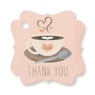 Thanks a Latte Coffee Wedding Shower Thank You Favor Tags