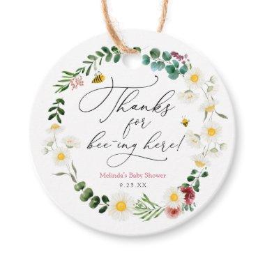 Thanks for Bee-ing Here Floral Shower Favor Tags