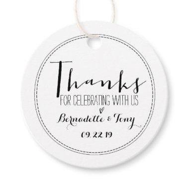 Thanks For Celebrating With Us! Wedding Thank You Favor Tags