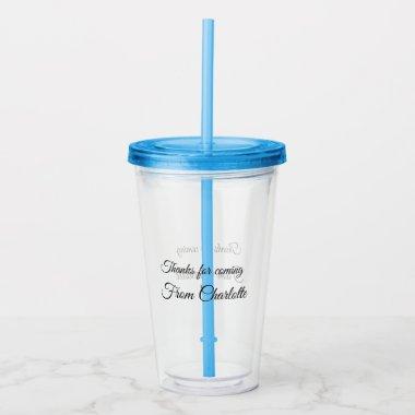 thanks for coming add name text message acrylic tumbler