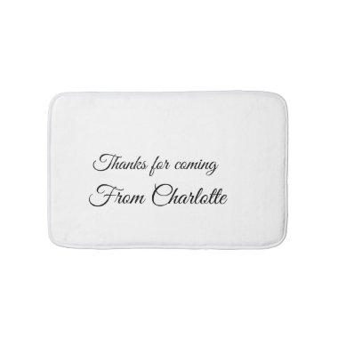 thanks for coming add name text message bath mat