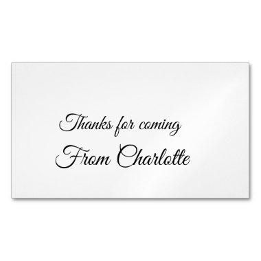 thanks for coming add name text message business  magnet