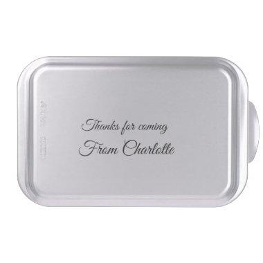thanks for coming add name text message cake pan