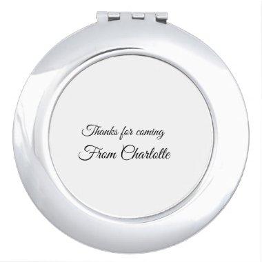 thanks for coming add name text message compact mirror