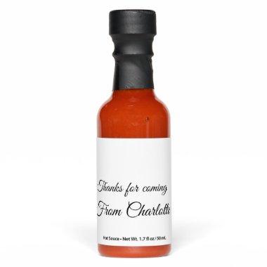 thanks for coming add name text message hot sauces
