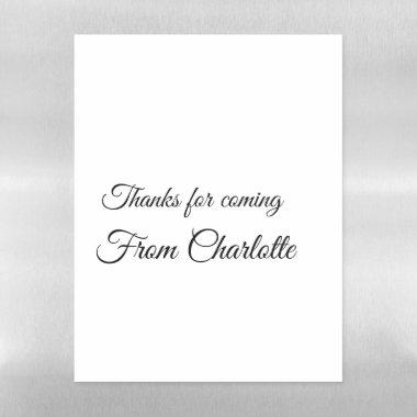 thanks for coming add name text message magnetic dry erase sheet