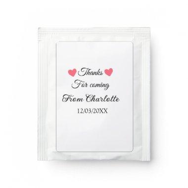thanks for coming add name text message tea bag drink mix