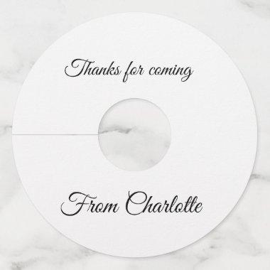 thanks for coming add name text message wine glass tag