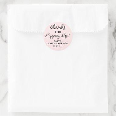Thanks for Popping By Baby Shower Favor Stickers