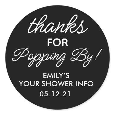 Thanks for Popping By Baby Shower Favor Stickers