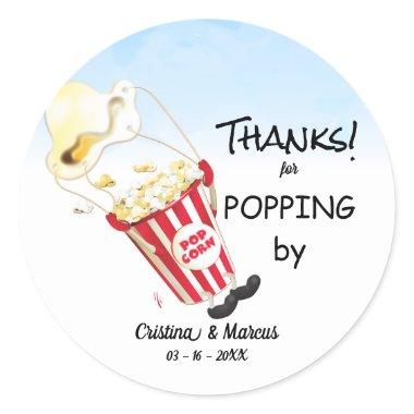 Thanks for Popping By Popcorn Event Classic Round Sticker