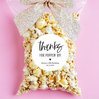 Thanks For Popping By Popcorn Party Favor Stickers