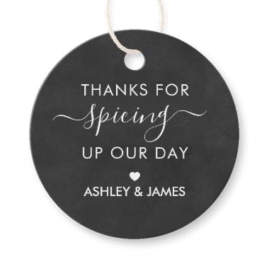 Thanks for Spicing Up Our Day Wedding Chalkboard Favor Tags